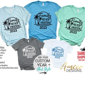 4041 - Family Beach Vacation + CUSTOM Year, Family Trip shirts, Family Beach Vacation, More Styles / Totes, Tanks, Kids & Unisex Tees XS-4XL