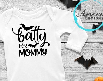 Batty For MOMMY Infant Bodysuit | Bats | Custom Fall Bodysuit | Cute Halloween Outfit Costume | Baby Boy Girl | Unisex Newborn - 24 months