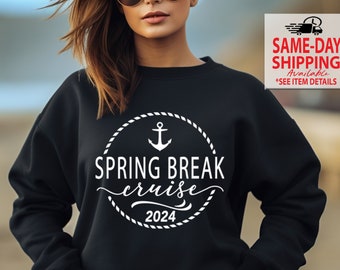 Spring Break Cruise + CUSTOM Year, Cruise sweatshirts, Cruise Ship shirts, Family Vacation, Sailing Tees, More Styles / Totes, & Tees XS-4XL