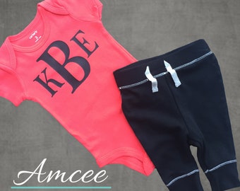 Baby Initials Monogram bodysuit only | Custom Name Bodysuit | Baby Shower Gift | Infant Boy Girl  | Personalized | Going Home | Monogrammed