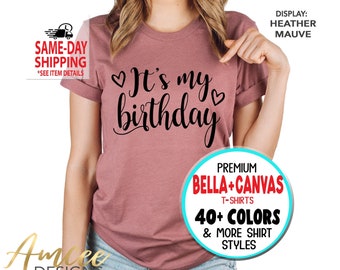1047 - It's my birthday Hearts, Birthday Shirts, Birthday Party, Birthday Gifts, More Styles / Totes, Tanks, Kids and Unisex Tees XS-4XL