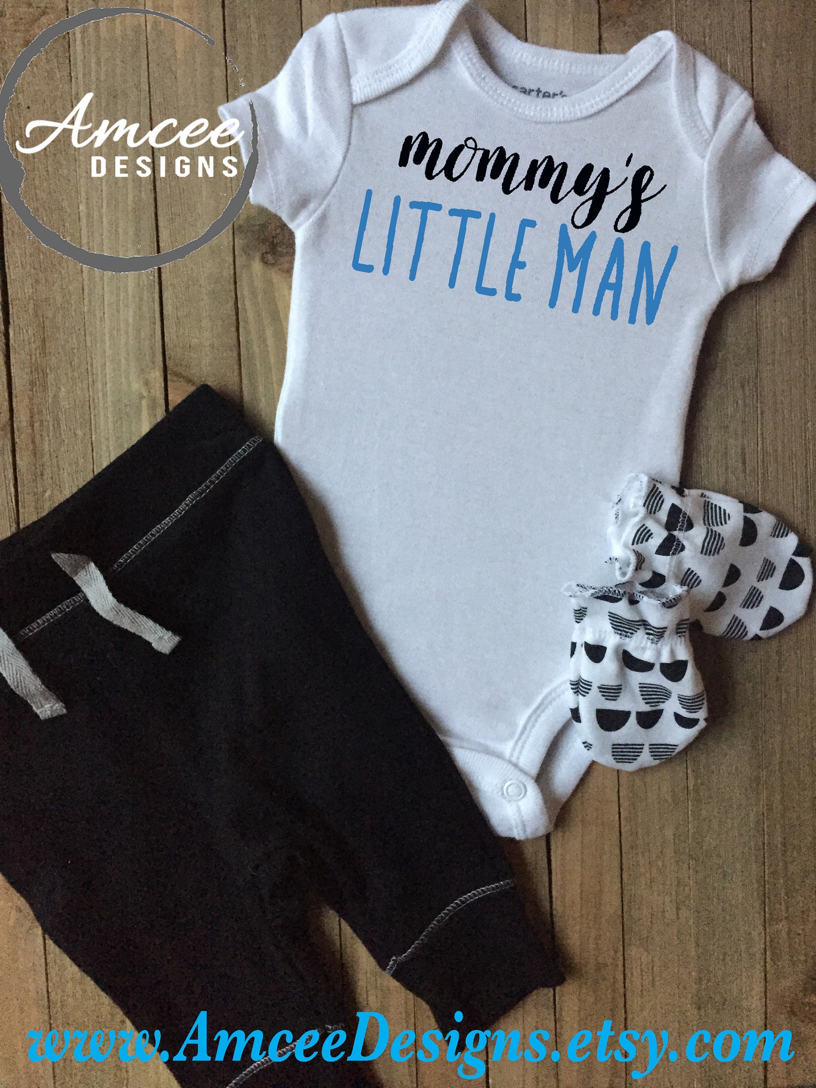 Mommy's LITTLE MAN Bodysuit Custom Boy Bodysuit Baby Etsy