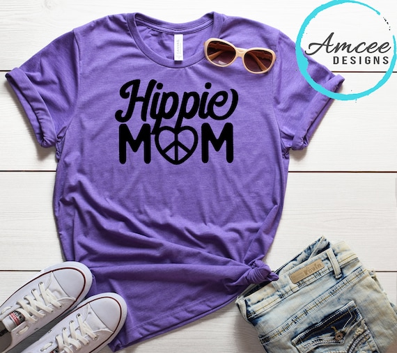 Hippie Mom Peace Sign Tee / Funny Mom T-Shirt / Bohemian mom / Hippie / Unique Mother's Day Gift  / Earth mama / Trendy Unisex Tees XS-4XL