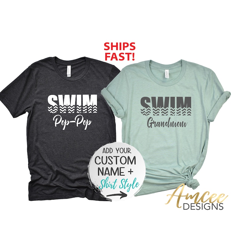 4009 SWIM CUSTOM Name Swim Team Shirts Personalized Etsy