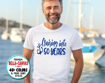 Cruising into (CUSTOM number) years, Birthday Anniversary Cruise, Family Trip, More styles / Totes, Tanks, Kids & Unisex Tees XS-4XL