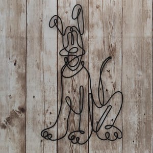 Handmade Pluto Wire Art | Disney-Inspired One Line Wall Decor | Minimalist Dog Wall Sculpture | Gift for Disney Fans & Pet Lovers | Birthday