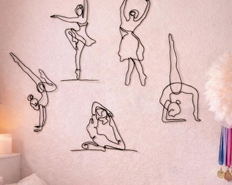 Wire Art Yoga & Gymnastics Wall Decor: Zen Studio Art