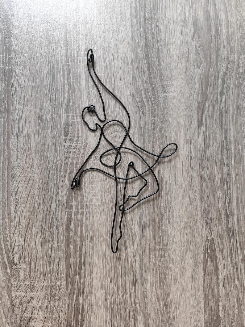 Ballet Wall Decor, Wire Ballerina Wall Art, Ballet Dancer Gift, Dance Studio Decor, Minimalist Ballet Sculpture, Ballet Lover Gift ballerina 9