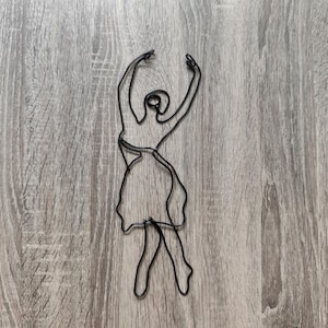 Ballet Wall Decor, Wire Ballerina Wall Art, Ballet Dancer Gift, Dance Studio Decor, Minimalist Ballet Sculpture, Ballet Lover Gift ballerina 6