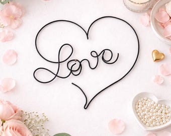 Love Heart Wire Wall Art: Minimalist Home Decor