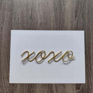 Gold Wire XOXO Sign: Minimalist Metal Wall Decor