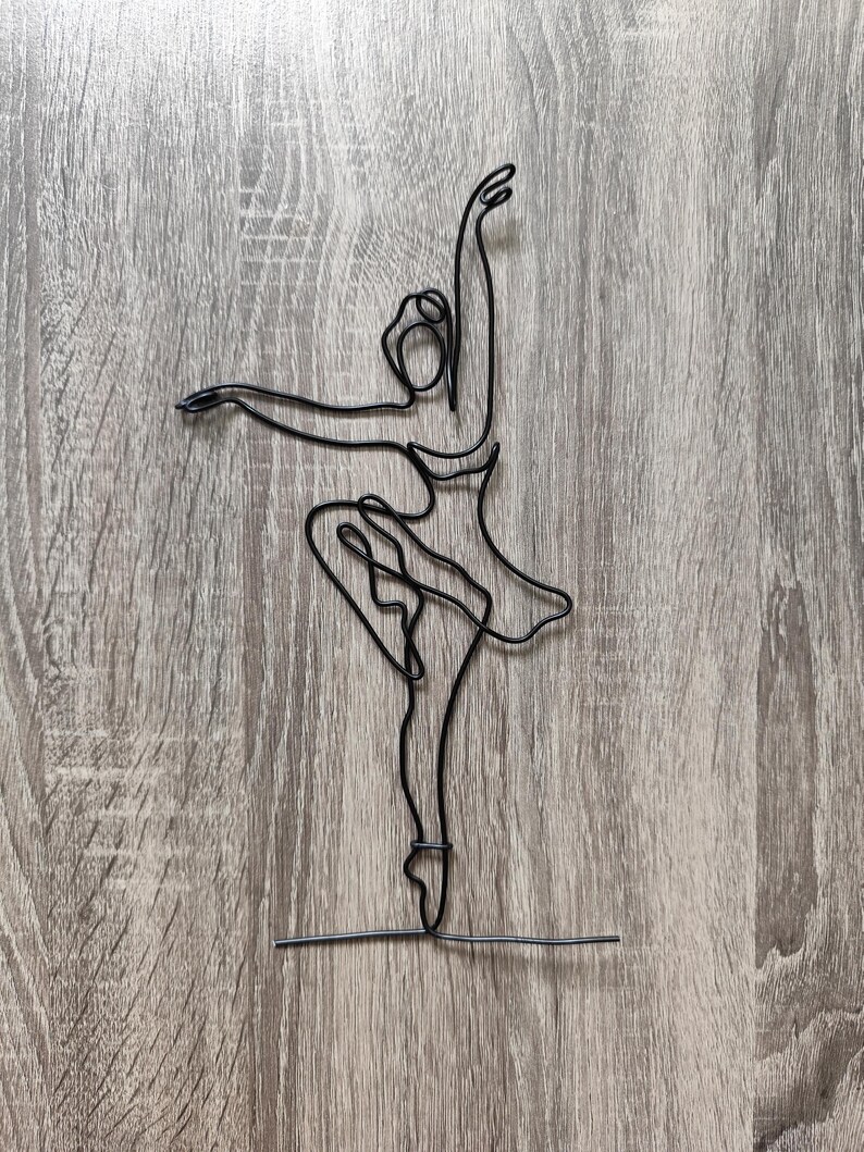 Ballet Wall Decor, Wire Ballerina Wall Art, Ballet Dancer Gift, Dance Studio Decor, Minimalist Ballet Sculpture, Ballet Lover Gift ballerina 7