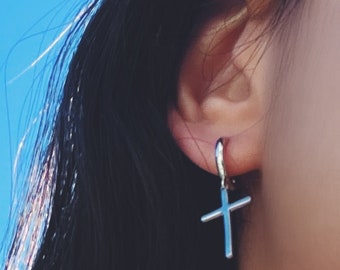 MARIA Sterling Silver Cross Earrings