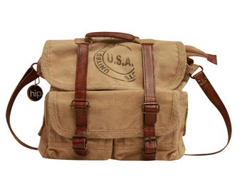 Satchel Bag USA with leather accents