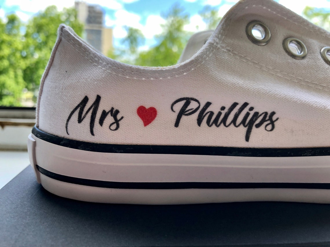 custom bride sneakers