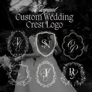 Custom Wedding Crest Logo | Elegant Monogram Design