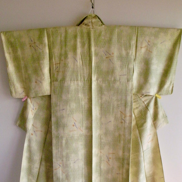 Vintage Japanese kimono, unlined (hitoe), 152cm - Wabi sabi, wafuku - Kitsuke and decor - Fudangi - Authentic Japanese robe