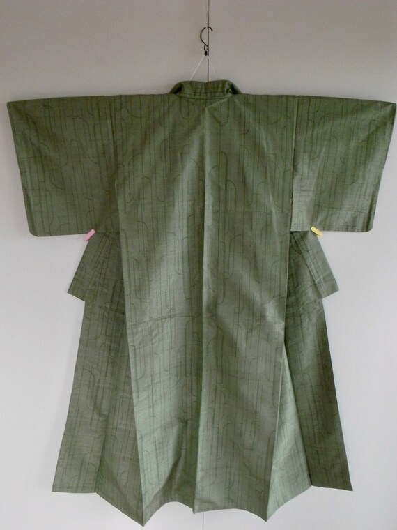 Vintage silk pongee kimono, 150cm - Wabi sabi - ki