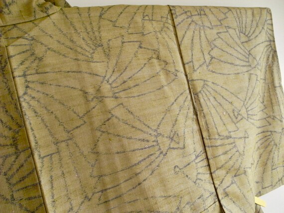 Beautiful vintage silk pongee kimono, 156cm - Wabi