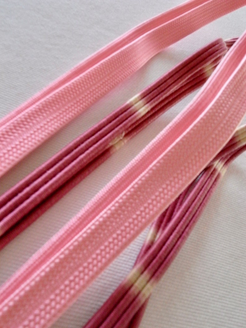 silk obijime Kitsuke obi fastener Set of 2 beautiful vintage silk obijime From Japan kimono accessory Beautiful colours