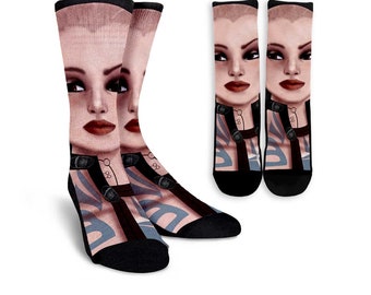 Mass Effect, Mass Effect sock, Mass Effect Custom sock, Printed sock 1pc