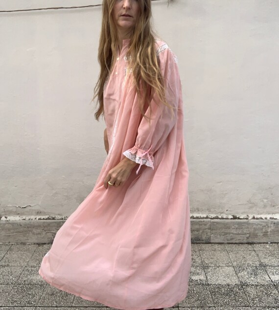 ANAÏS Antique blush pink dress with high neckline… - image 3