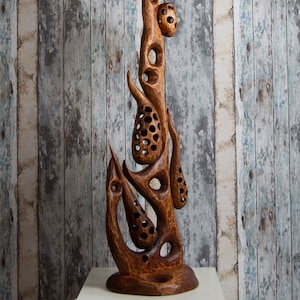 Hand carved abstract statue