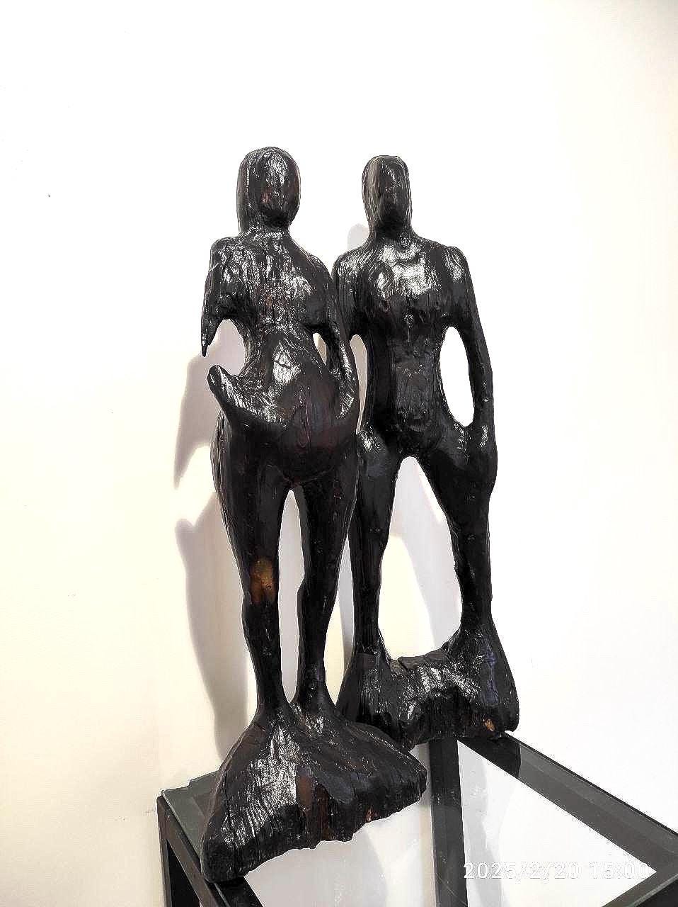 彫刻2体セット「アダムとイブ。楽園追放」 - Etsy 日本