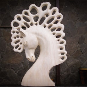 Hand carved wooden sculpture &quot;Horse head&quot;