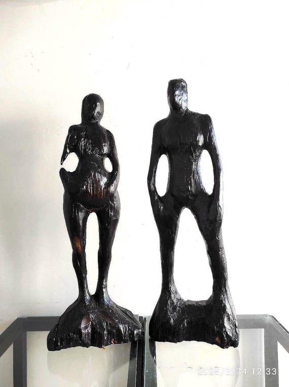 彫刻2体セット「アダムとイブ。楽園追放」 - Etsy 日本