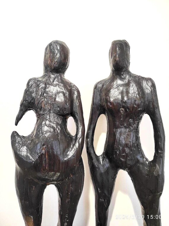 彫刻2体セット「アダムとイブ。楽園追放」 - Etsy 日本