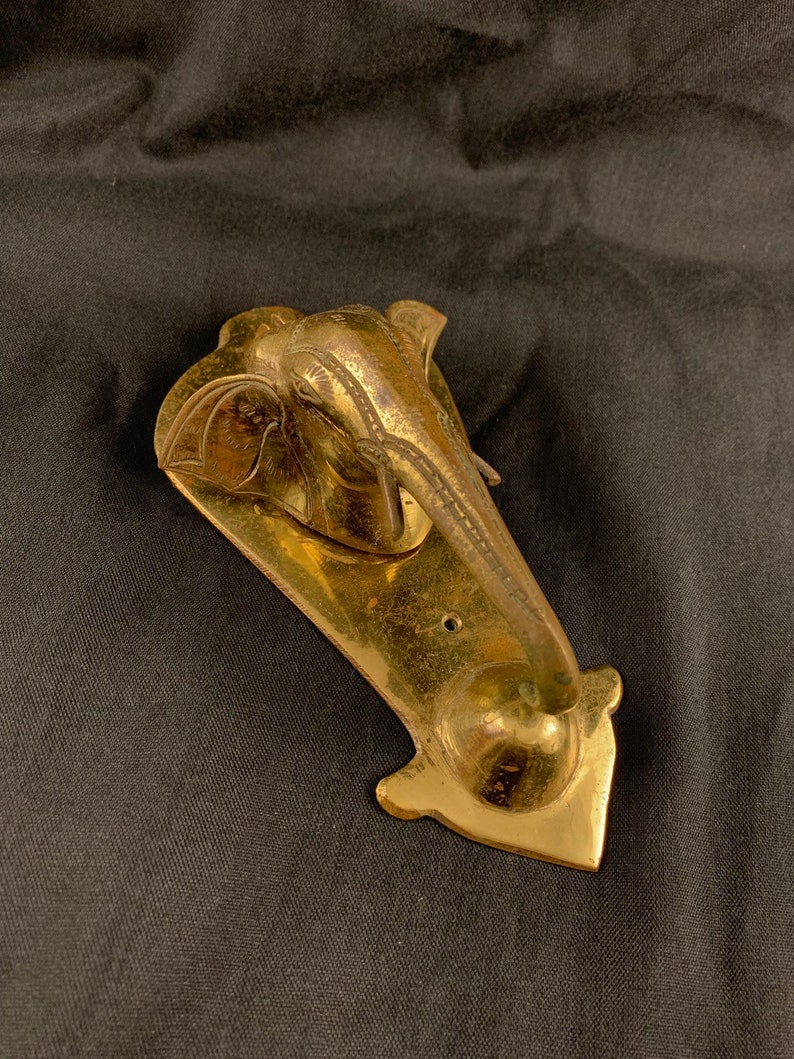 Vintage Brass Elephant Door Knocker