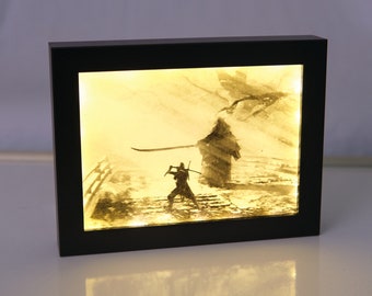 Sekiro Light Box - Geek Shadow Box - Sekiro Gift - Sekiro Decor - Gamer Gift - Geek Gift - Nerd Gift - Geek Decor