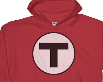 Boston T MBTA Hoody Sweatshirt Vintage Subway Hoodie