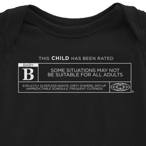 Clasificado B para bebé Onesie película calificación divertido Onesie