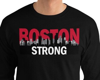 Boston Strong Long Sleeve Shirt Vintage Boston Skyline Longsleeve T-Shirt