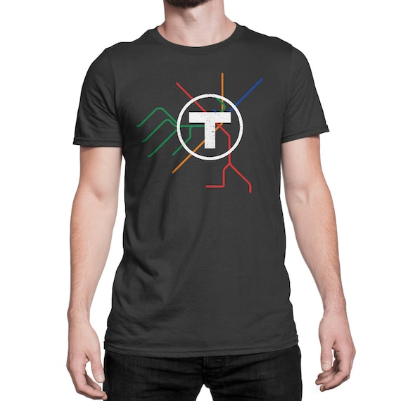 Boston T Subway Map Shirt Vintage Mbta Tee Boston T Subway Map Shirt Vintage Mbta Tee