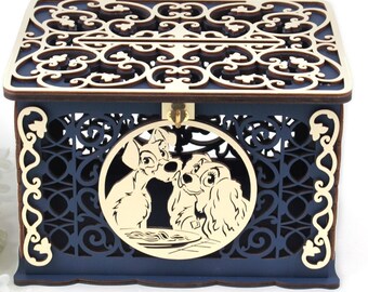 Wedding Card Box Lady Tramp Wedding Post, Wishes Well Holder, Bridal Shower, Quinceanera Money Envelopes