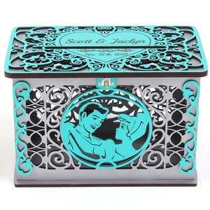 Cinderella Wedding Card Box, Decor, Wedding Post, Well Wishes, Wedding Reception, Monetary Gift, Wedding Envelope, Quinceanera, Money Box