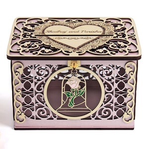 Quince Card Box, Beast Wedding Rose In a Flask, Envelopes Holder, Beauty Wedding Reseption Decor, Money Gifts, Wishes Well