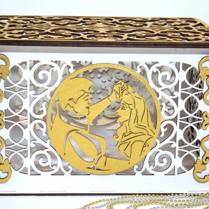 Wedding Box Sleeping Beauty, Wedding Piggy Bank, Wedding Box, Wedding Card Holder  with Slot, Handmade Gifts, Wedding Gift