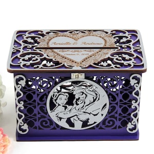 Wedding Card Box, Beauty Beast Quinceanera Card Holder, Box for Money Gifts