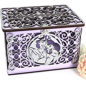 Aladdin and Jasmine Princess Wedding Card Box, Wishing Well Box, Wedding Cards Holder, Money Envelopes Box, Wedding Decor