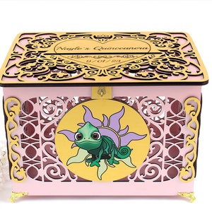 Tangled Quinceanera Card Box, Rapunzel Wedding Envelopes Holder, Princess Wedding Well Wishes, Money Gifts, Sweet Sixteen
