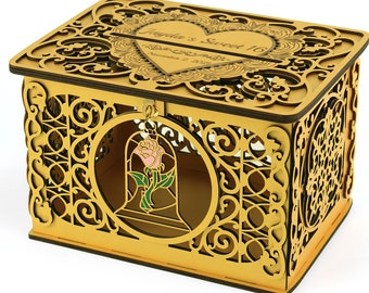 Wedding Card Box Beast Beauty Quinceanera, Money Envelopes Holder, Wishes Well Box