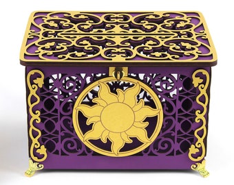 Princess Rapunzel Wedding Card Box, Tangled Quinceanera Money Box, Cards Holder for Sweet 15-th, Tangled Sun Party Decorations