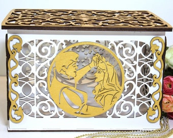 Wedding Box Sleeping Beauty, Wedding Piggy Bank, Wedding Box, Wedding Card Holder  with Slot, Handmade Gifts, Wedding Gift