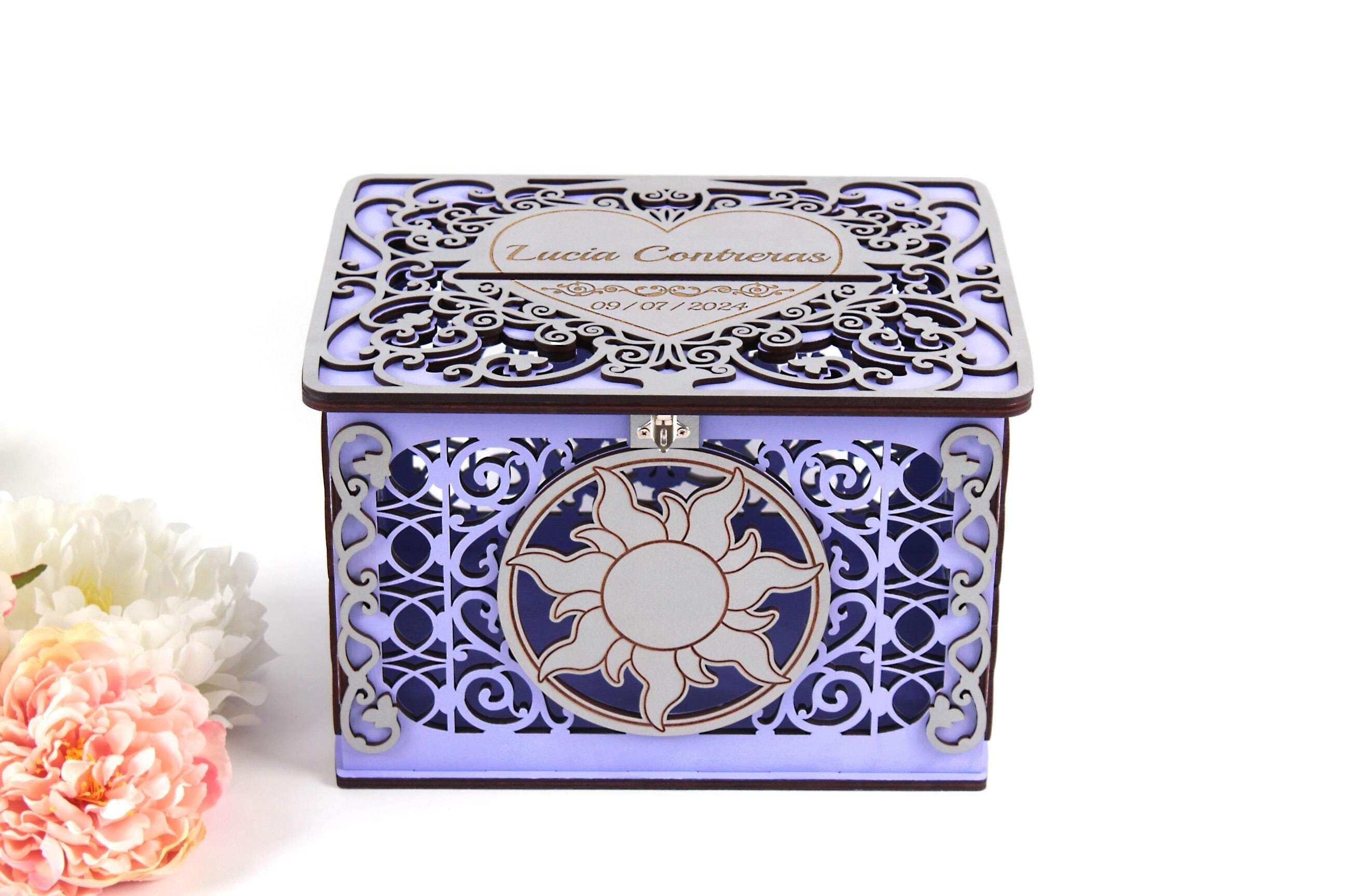 Rapunzel Quinceanera Card Box, Tangled Sun Wedding Card Box, Mis 15 Anos, Quinceanera Money Box, Sweet 16, Tangled Birthday Party Decor