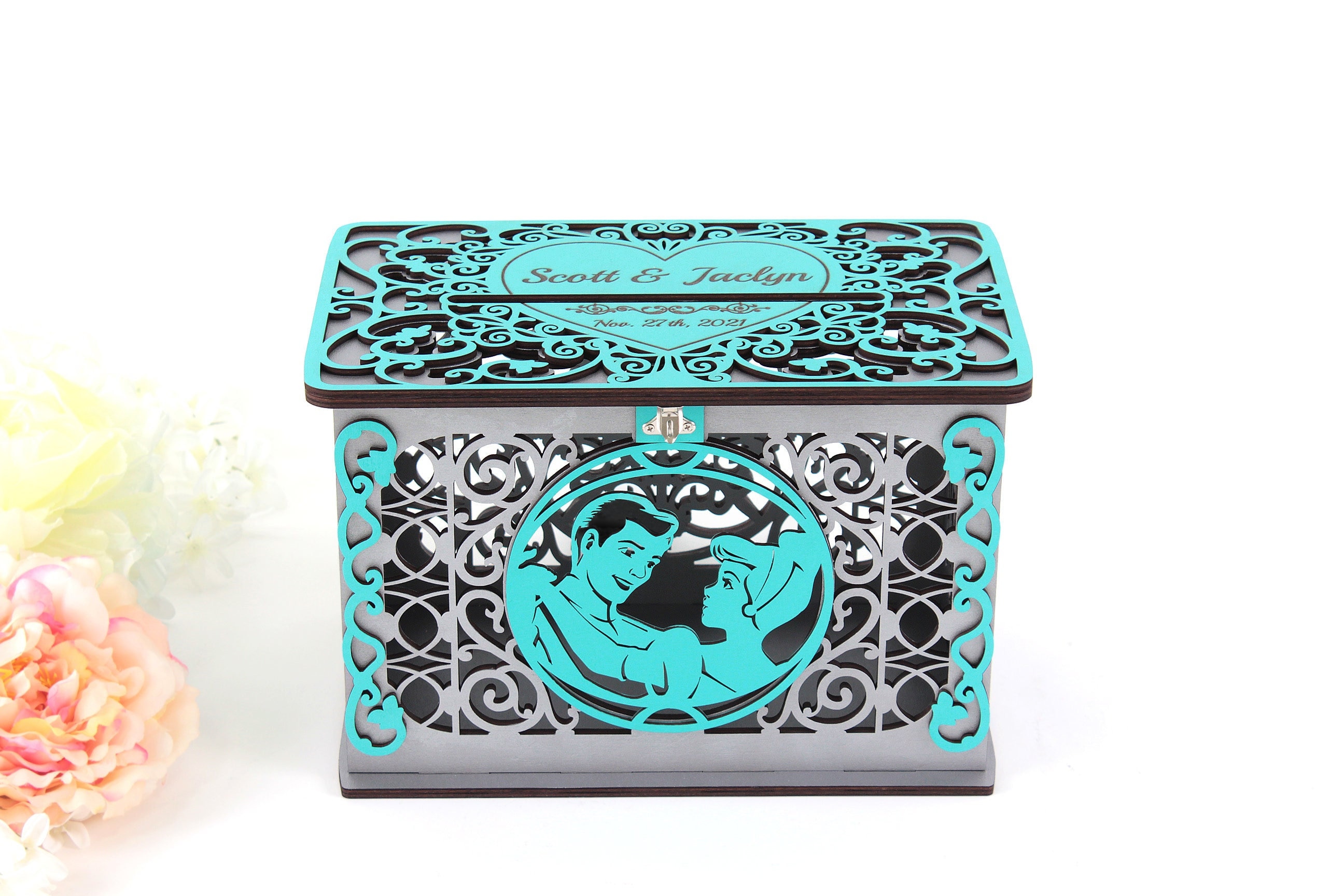 Cinderella Wedding Card Box Decor Wedding Post Well Wishes Wedding Reception Monetary Gift Wedding Envelope Quinceanera Money