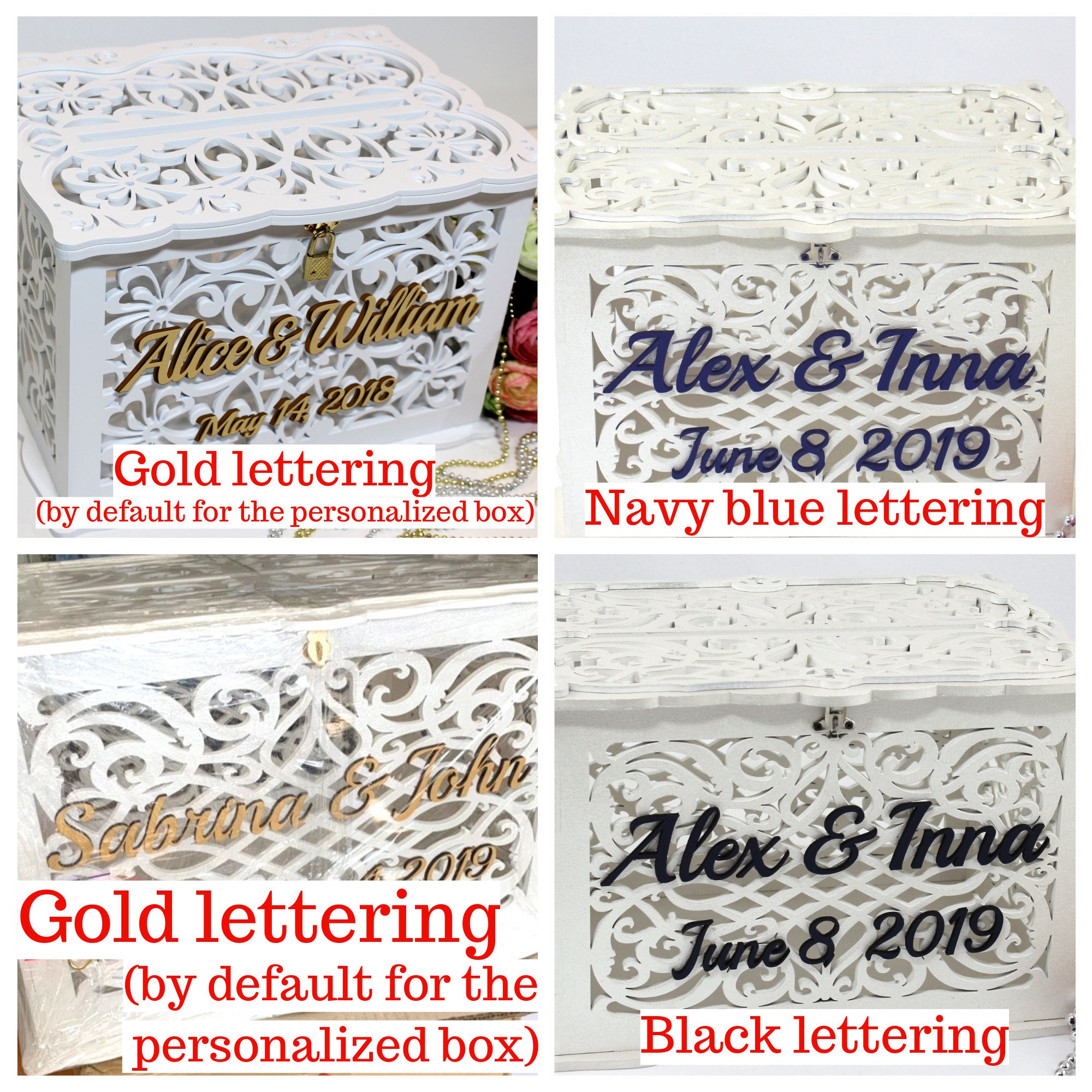 Personalized Wedding Card Box With Slot Lock Wedding money box Rustic card  box Glass card box Wedding bank Wedding card box Wedding card – Tiffy mohair